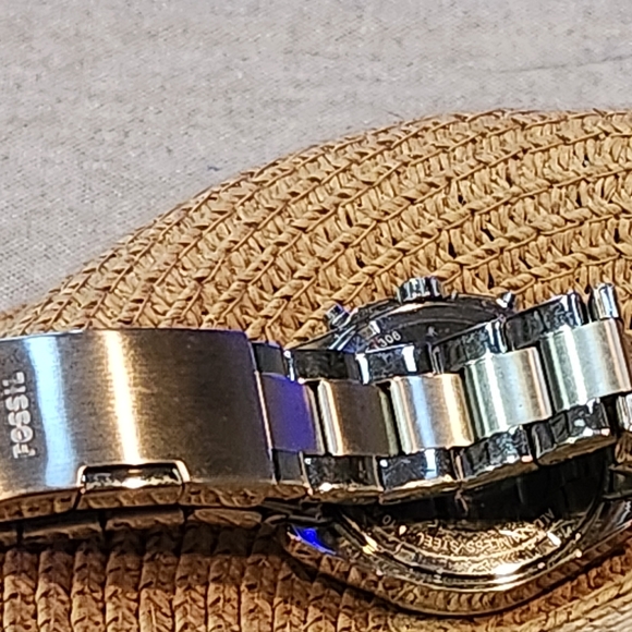 NWT FOSSIL Decker Chronograph Watch ES339 New Battery SS 8 inch - Picture 7 of 9